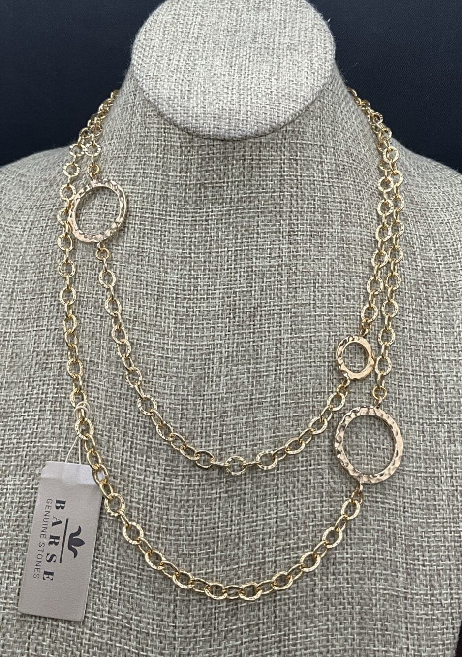 Barse Hammered Bronze Circle Necklace- NWT